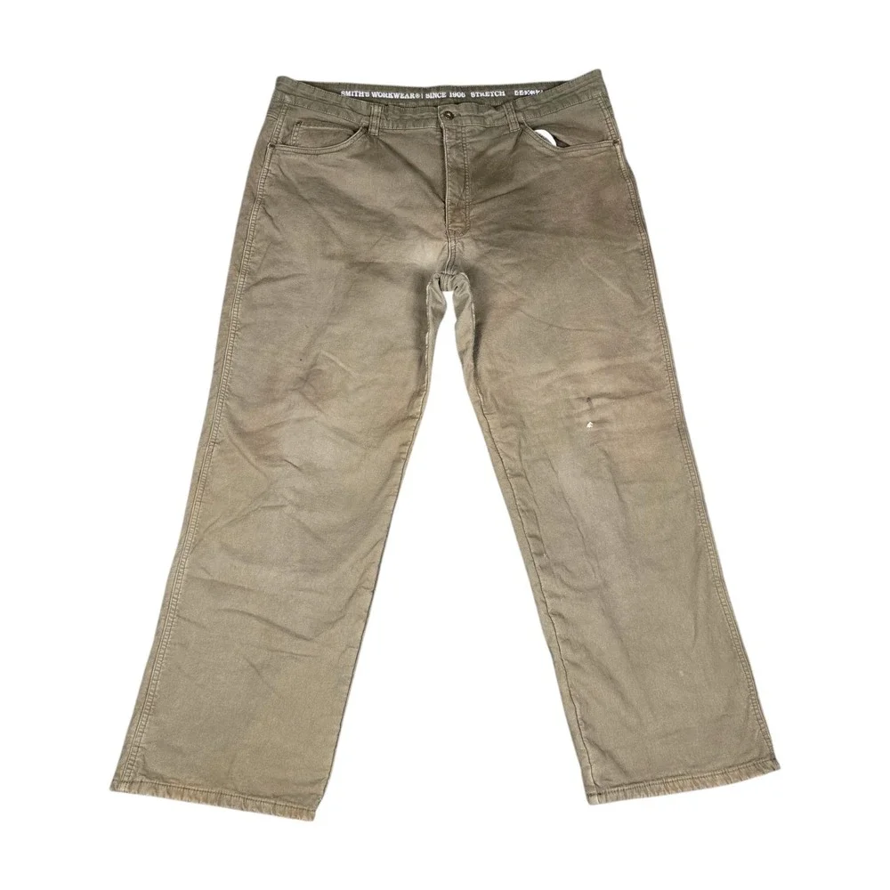 Smith's Workwear Pants Men's‎ 44x30 Stretch Fleece Lined Canvas 5 Pocket Brown